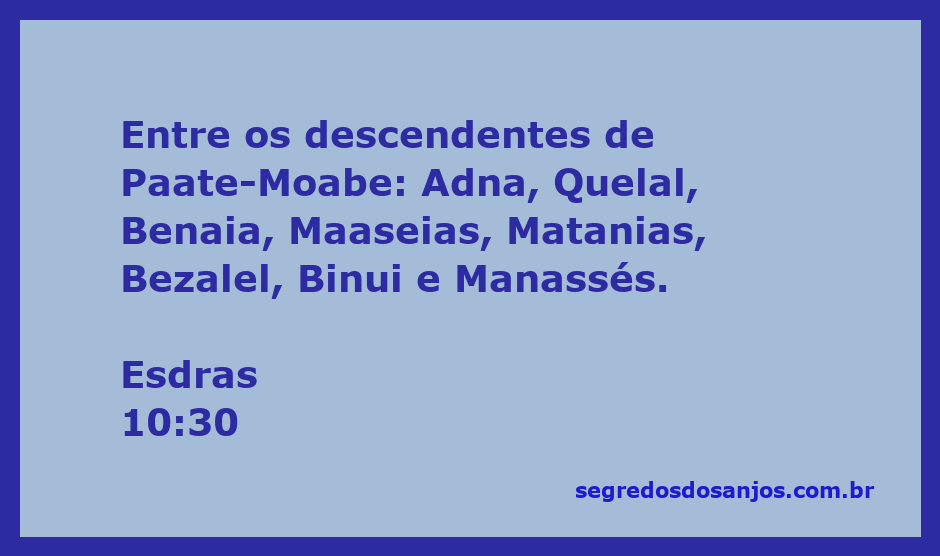 Lista dos descendentes de Paate-Moabe mencionados em Esdras 10:30