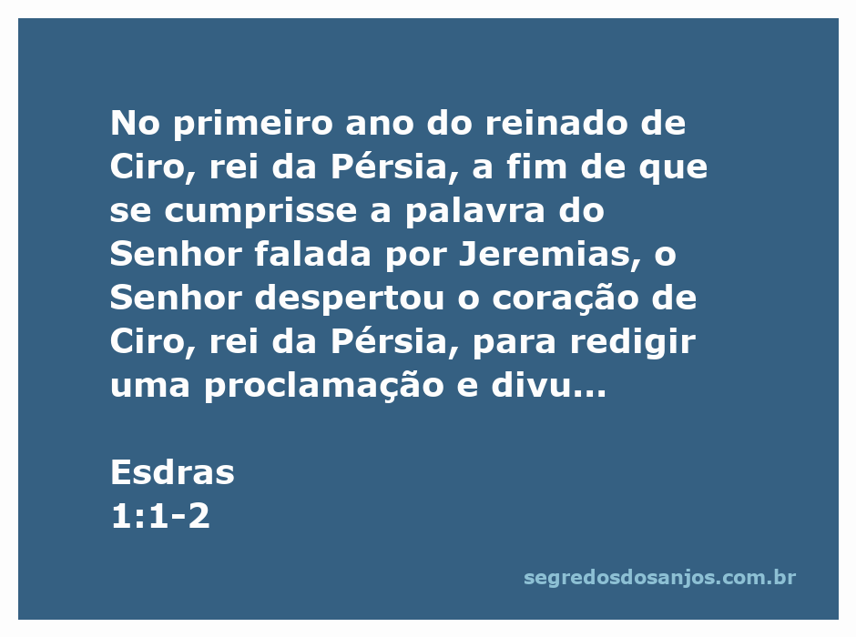 Rei Ciro da Pérsia proclamando a construção do templo em Jerusalém.