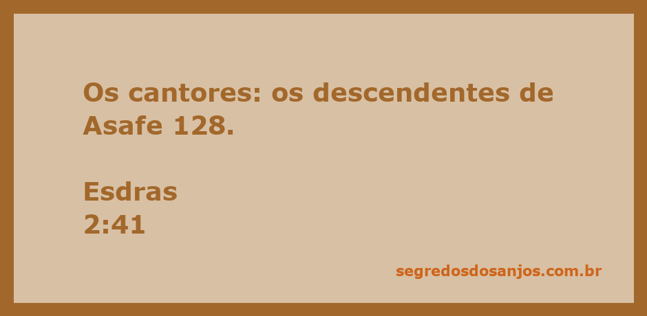 Imagem representando os cantores descendentes de Asafe, conforme Esdras 2:41