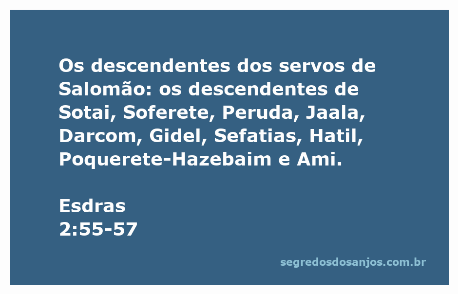 Os descendentes dos servos de Salomão mencionados em Esdras 2:55-57.