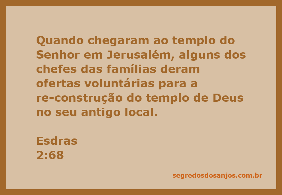 Chefes de famílias oferecendo ofertas voluntárias para a reconstrução do templo de Deus em Jerusalém.