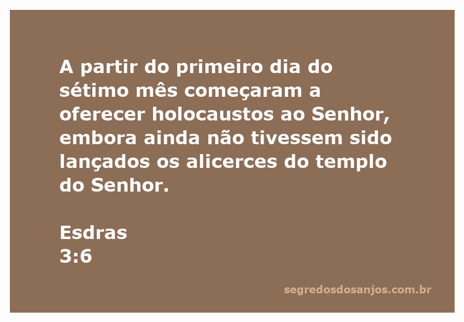 Imagem representativa da oferta de holocaustos no sétimo mês, simbolizando a fé e devoção ao Senhor conforme Esdras 3:6.