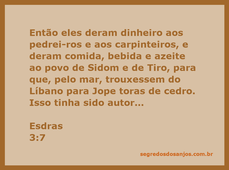 Imagem representando a construção do templo com pedreiros e carpinteiros, recebendo suprimentos do povo de Sidom e Tiro.