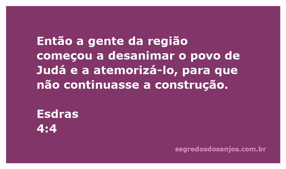 Imagem representando a desmotivação do povo de Judá durante a construção, inspirada em Esdras 4:4.