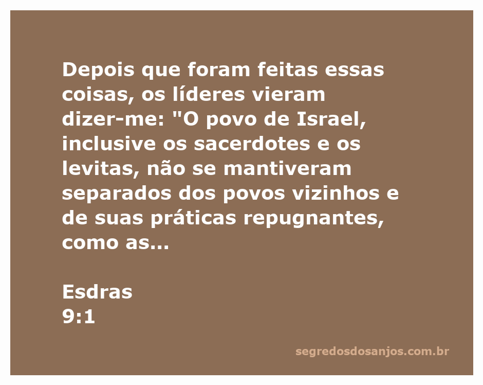 Ilustração do versículo Esdras 9:1, destacando a importância da separação do povo de Israel das práticas dos povos vizinhos.