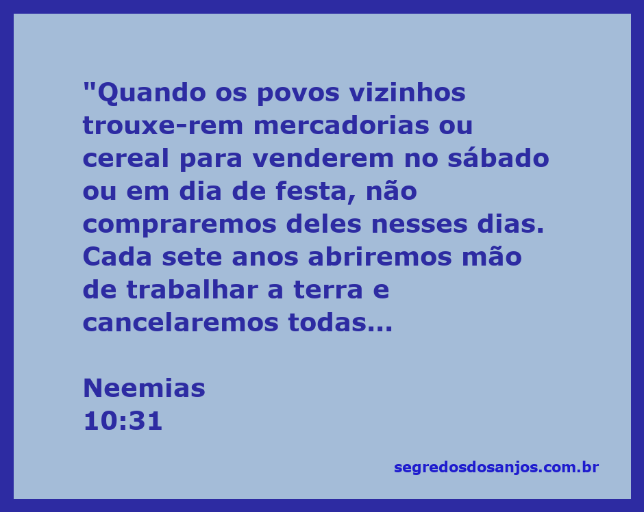 Ilustração da passagem de Neemias 10:31 sobre a observância do sábado e a pausa no trabalho agrícola