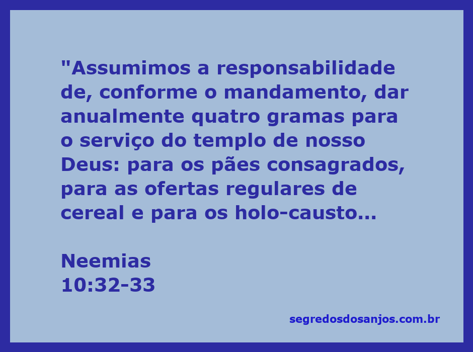 Imagem representativa do compromisso financeiro do povo de Israel com o templo conforme Neemias 10:32-33.