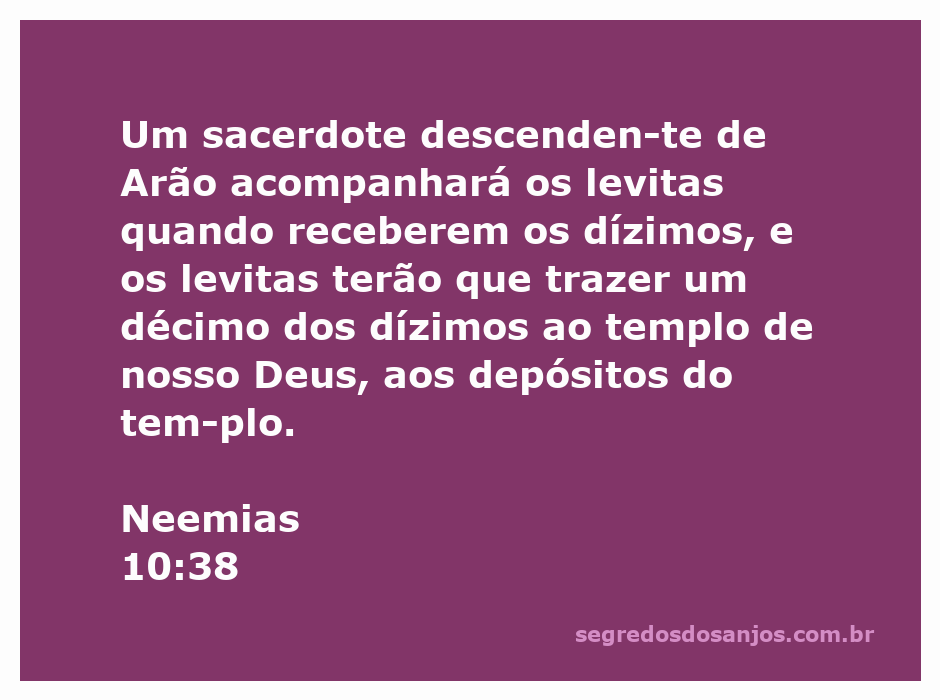 Ilustração de um sacerdote e levitas recebendo dízimos no templo, representando Neemias 10:38.