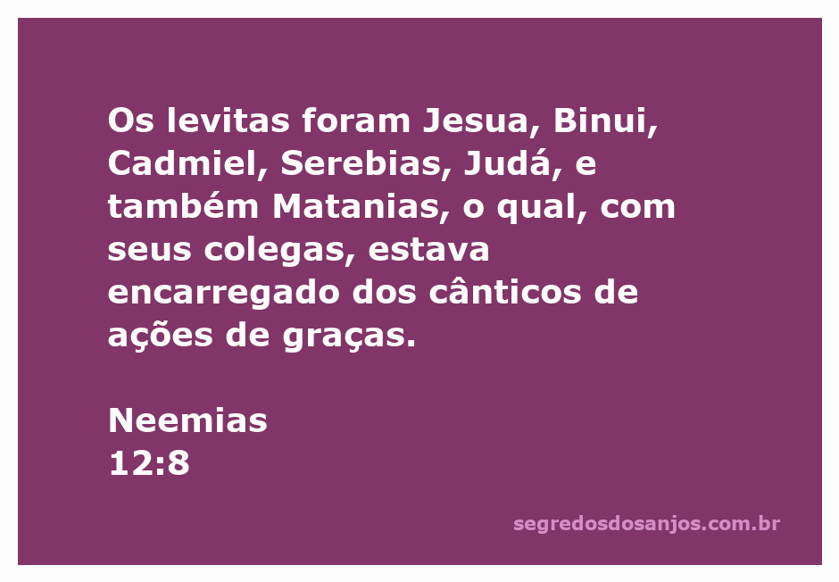 Imagem dos levitas mencionados em Neemias 12:8, representando a música e ações de graças na adoração.