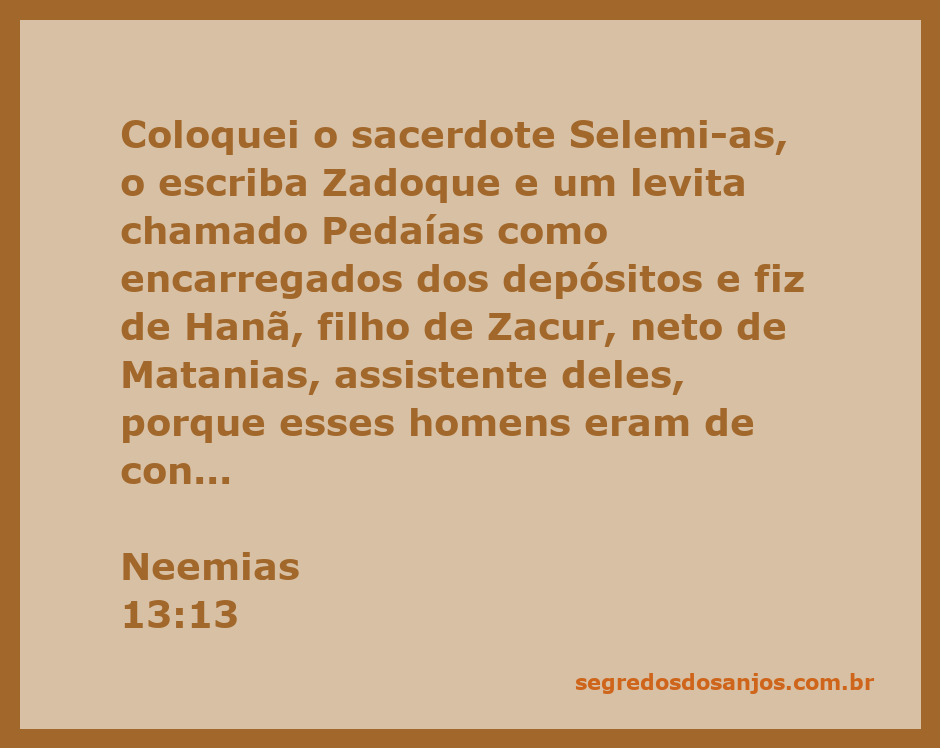 Imagem representativa de Neemias designando líderes para a administração de suprimentos na comunidade