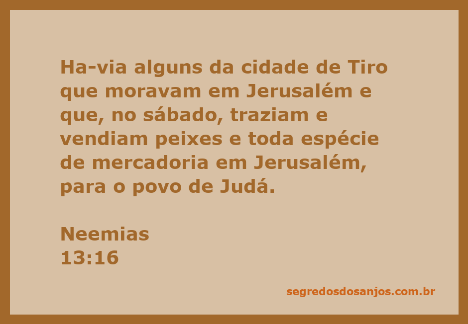 Imagem de comerciantes de Tiro vendendo peixes em Jerusalém durante o sábado, representando a violação das leis sabáticas.