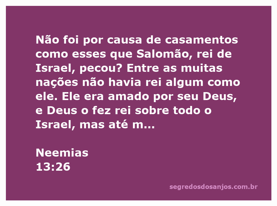 Ilustração de Neemias refletindo sobre os pecados de Salomão devido a casamentos com mulheres estrangeiras.