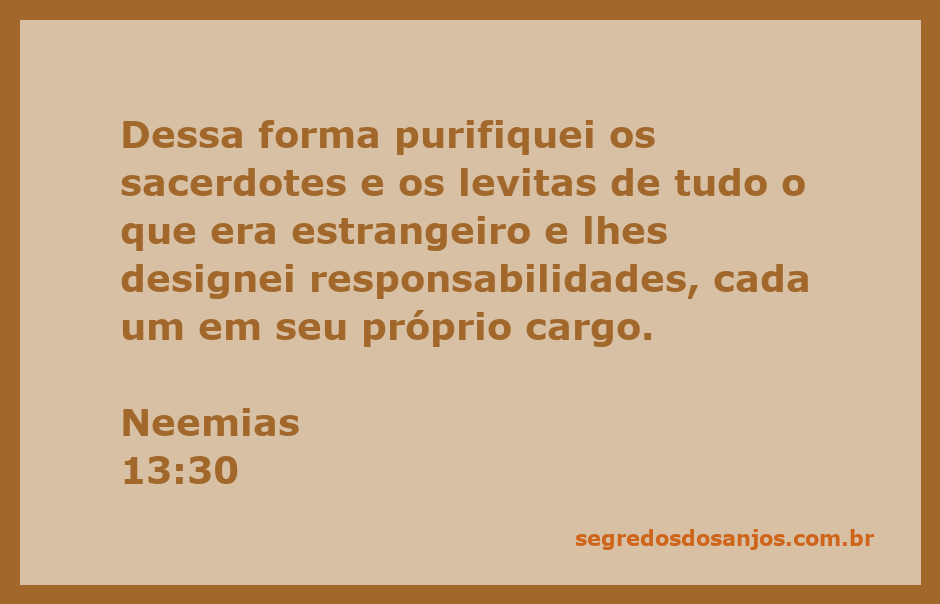 Imagem representativa da purificação dos sacerdotes e levitas conforme Neemias 13:30