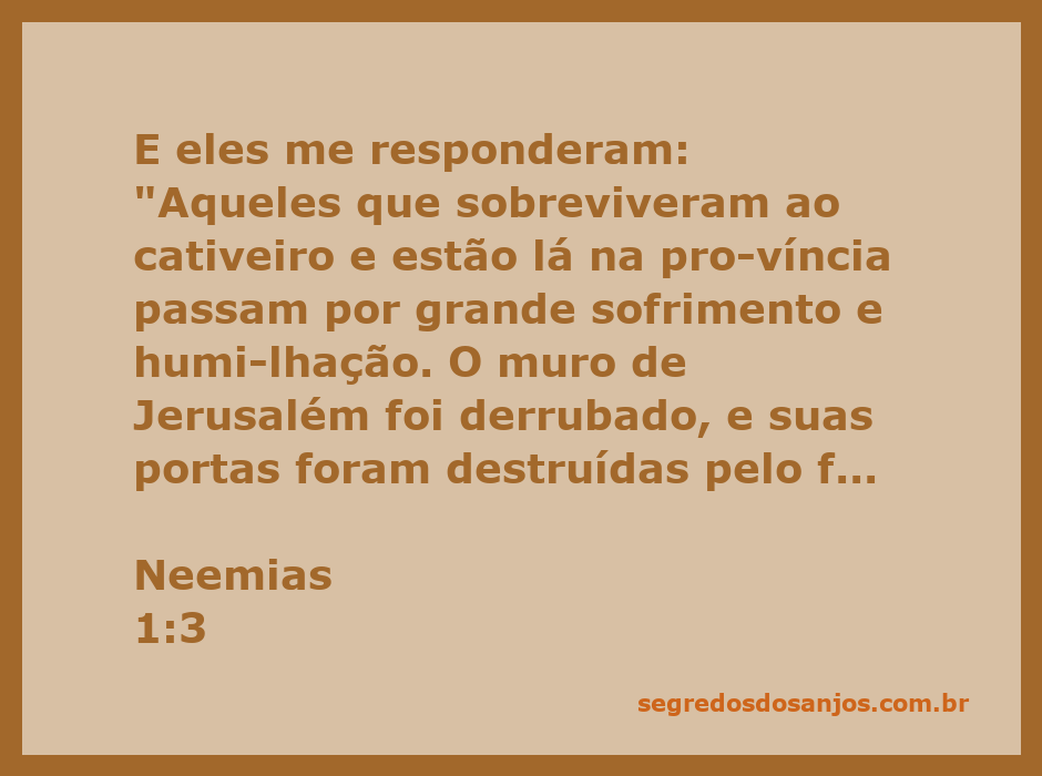 Imagem representativa do sofrimento e da humilhação do povo de Jerusalém, com muros derrubados e portas queimadas.