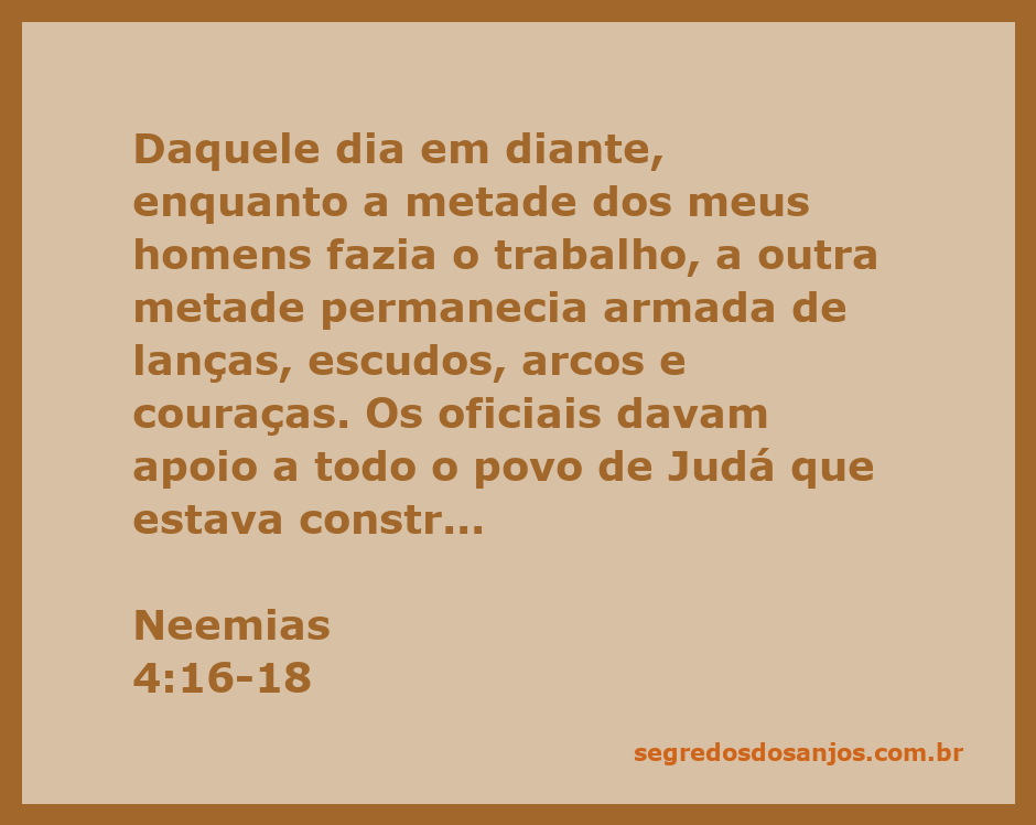 Imagem ilustrativa de trabalhadores bíblicos construindo um muro, armados para proteção, inspirada em Neemias 4:16-18.