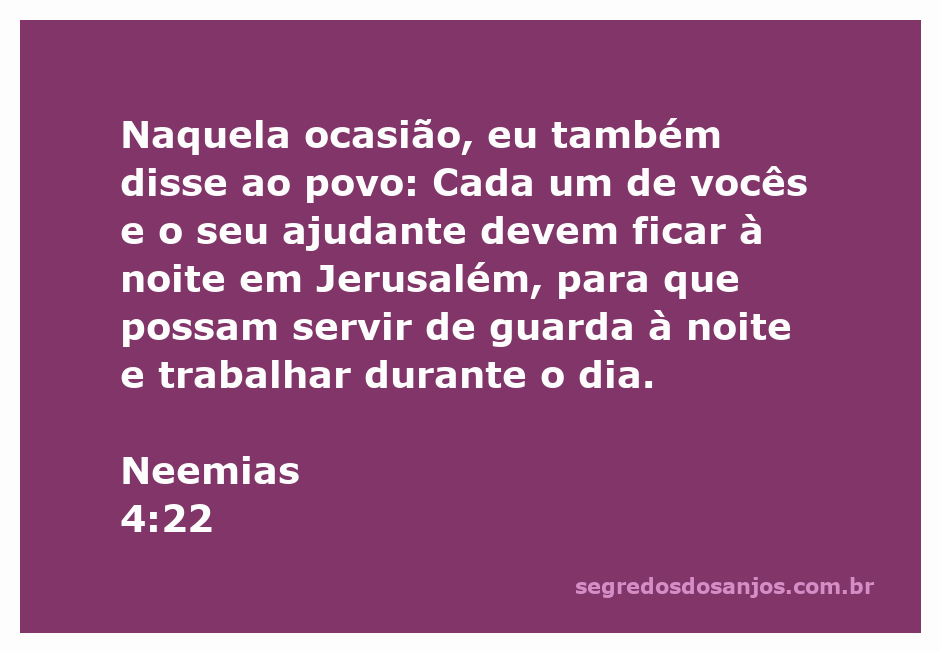 Neemias orientando o povo em Jerusalém sobre suas responsabilidades de guarda e trabalho.