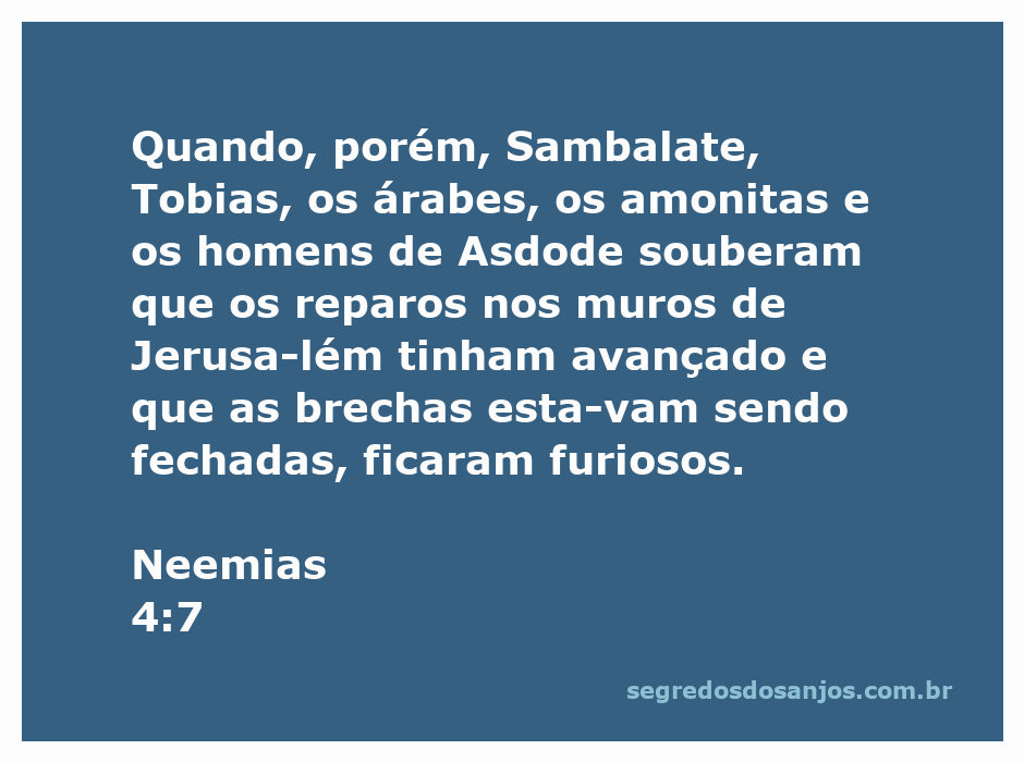 Ilustração da resistência dos judeus na reconstrução dos muros de Jerusalém, destacando a oposição de Sambalate e Tobias.