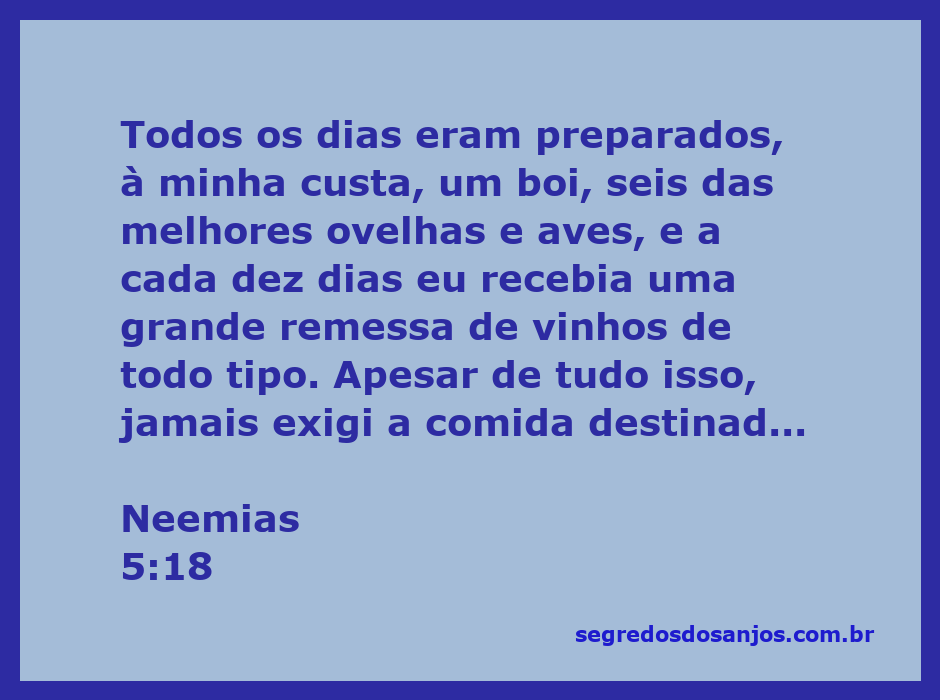 Imagem ilustrativa da passagem Neemias 5:18, destacando a generosidade e responsabilidade de Neemias em relação ao povo.