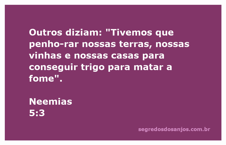 Imagem ilustrativa da passagem Neemias 5:3, representando a dificuldade e a fome enfrentadas pelo povo.