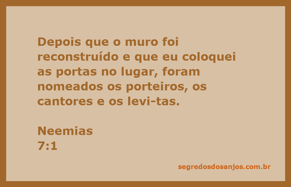 Ilustração de Neemias supervisionando a reconstrução do muro de Jerusalém com porteiros, cantores e levitas