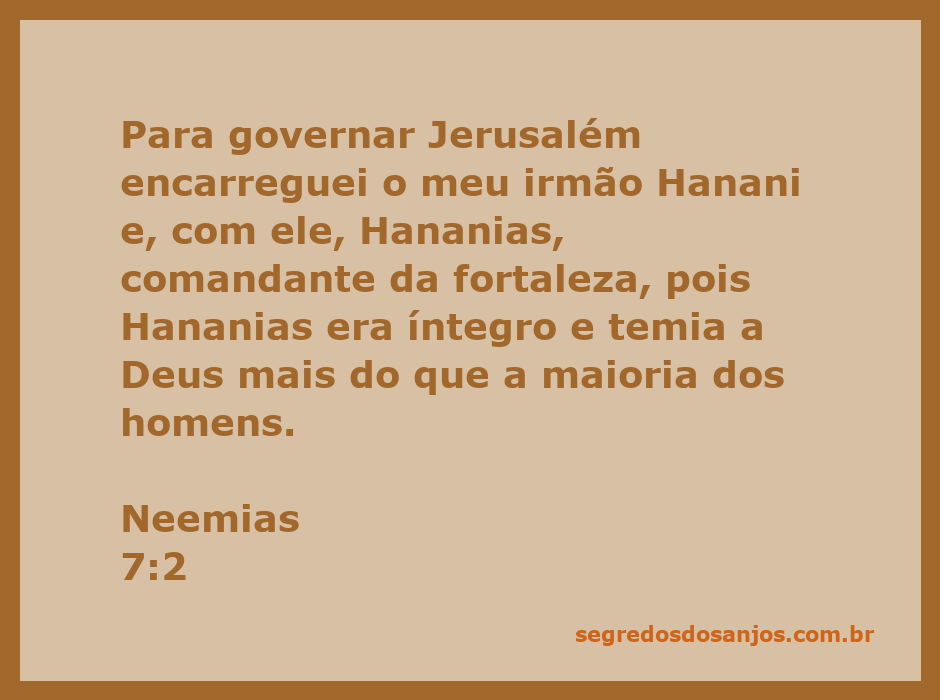 Imagem de Neemias nomeando Hanani e Hananias como líderes em Jerusalém.