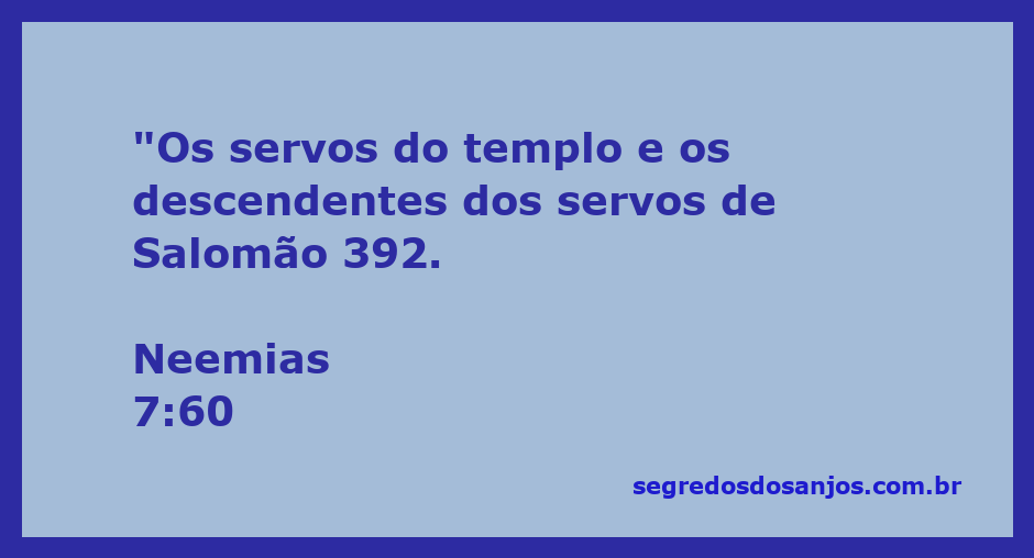Imagem representativa dos servos do templo e descendentes dos servos de Salomão mencionados em Neemias 7:60.