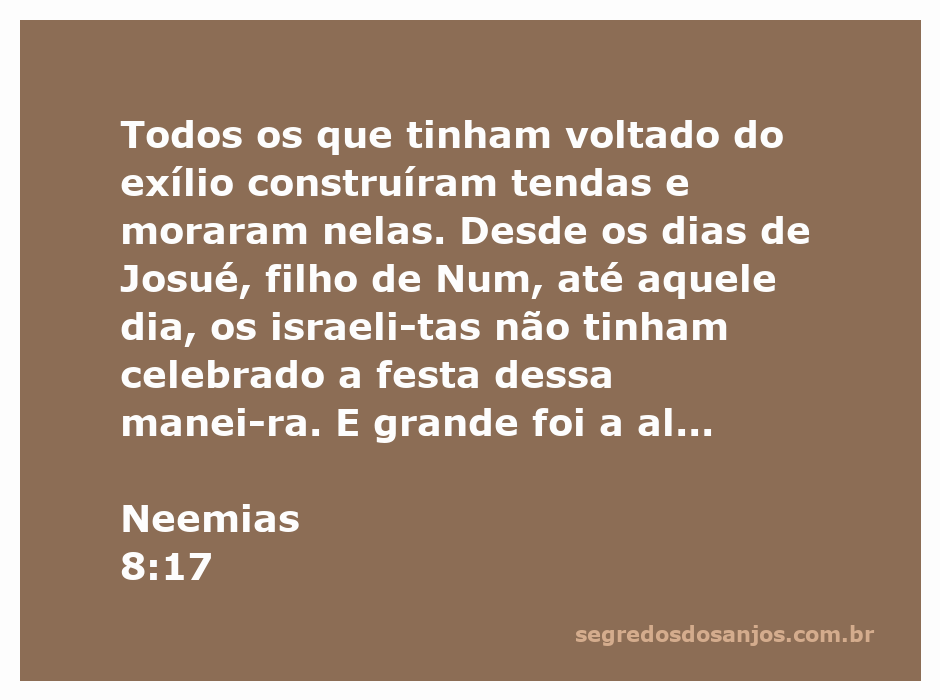 Imagem de israelitas celebrando a festa das tendas após o exílio, refletindo alegria e união.