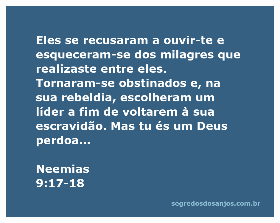 Ilustração representando Neemias 9:17-18, destacando a rebeldia do povo e a misericórdia de Deus.