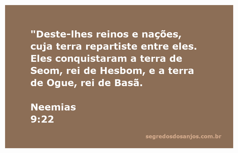 Ilustração da conquista das terras de Seom e Ogue pelos israelitas conforme Neemias 9:22.