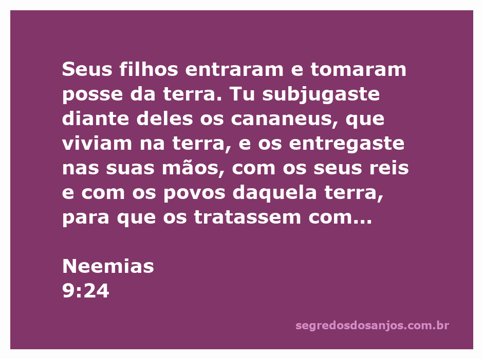 Imagem representando a conquista da terra pelos filhos de Neemias, simbolizando a vitória sobre os cananeus.