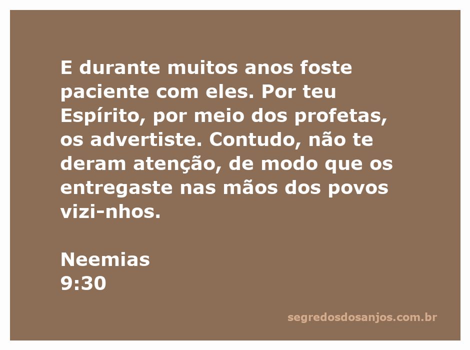 Imagem representando Neemias 9:30, destacando a paciência de Deus e a advertência através dos profetas.