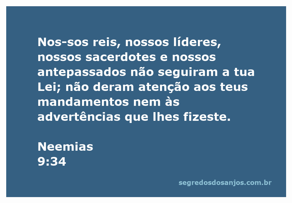 Ilustração representando Neemias 9:34, destacando a desobediência dos líderes e sacerdotes que não seguiram a Lei de Deus.