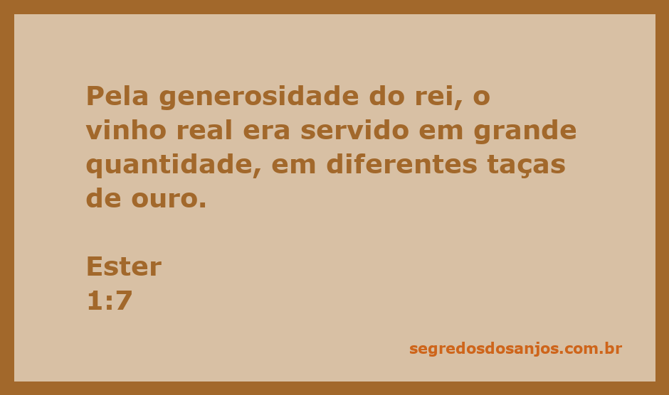 Imagem de taças de ouro com vinho, simbolizando a generosidade do rei na passagem de Ester 1:7.