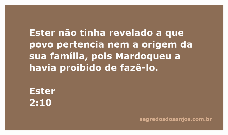 Imagem de Ester, representando sua discrição e obediência a Mardoqueu.