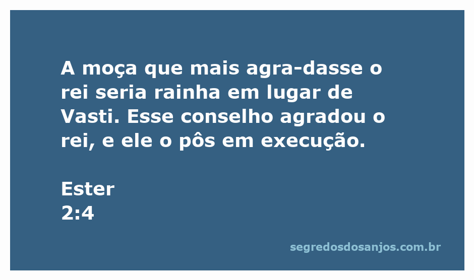 A cena em que o rei seleciona a nova rainha entre as moças do reino, conforme descrito em Ester 2:4.