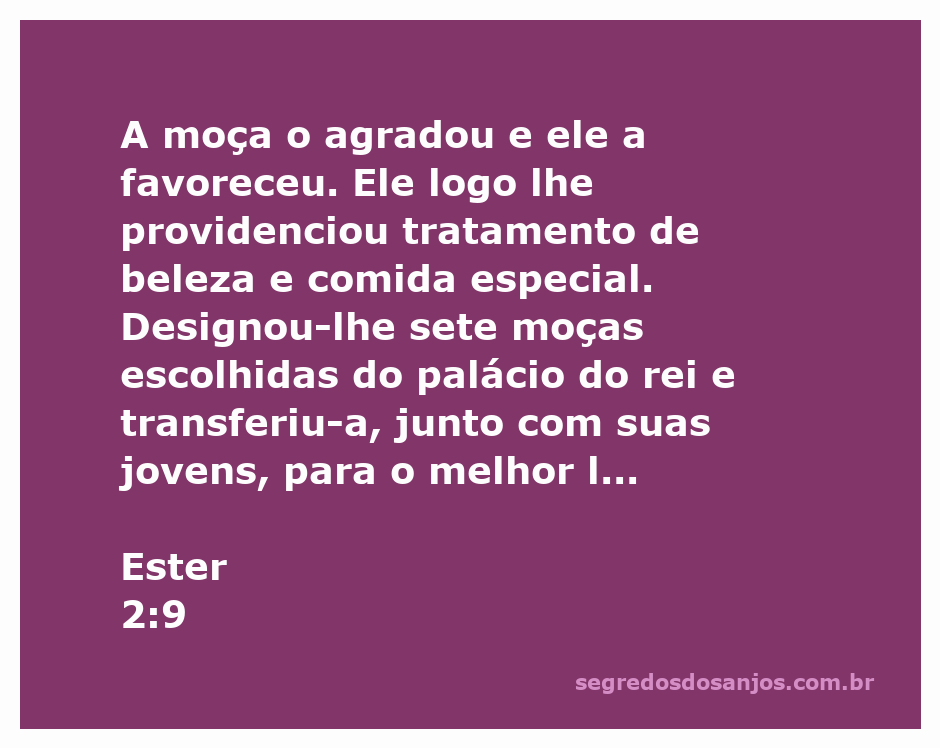 A jovem Ester recebendo tratamento de beleza e cuidados especiais no palácio do rei.