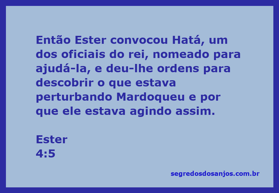 Ester instruindo Hatá sobre a situação de Mardoqueu, em um ambiente palaciano.