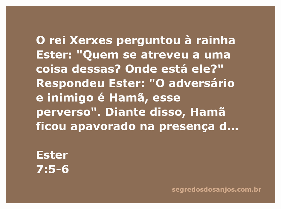Rainha Ester apontando para Hamã enquanto o rei Xerxes observa, representando o momento da revelação do inimigo.
