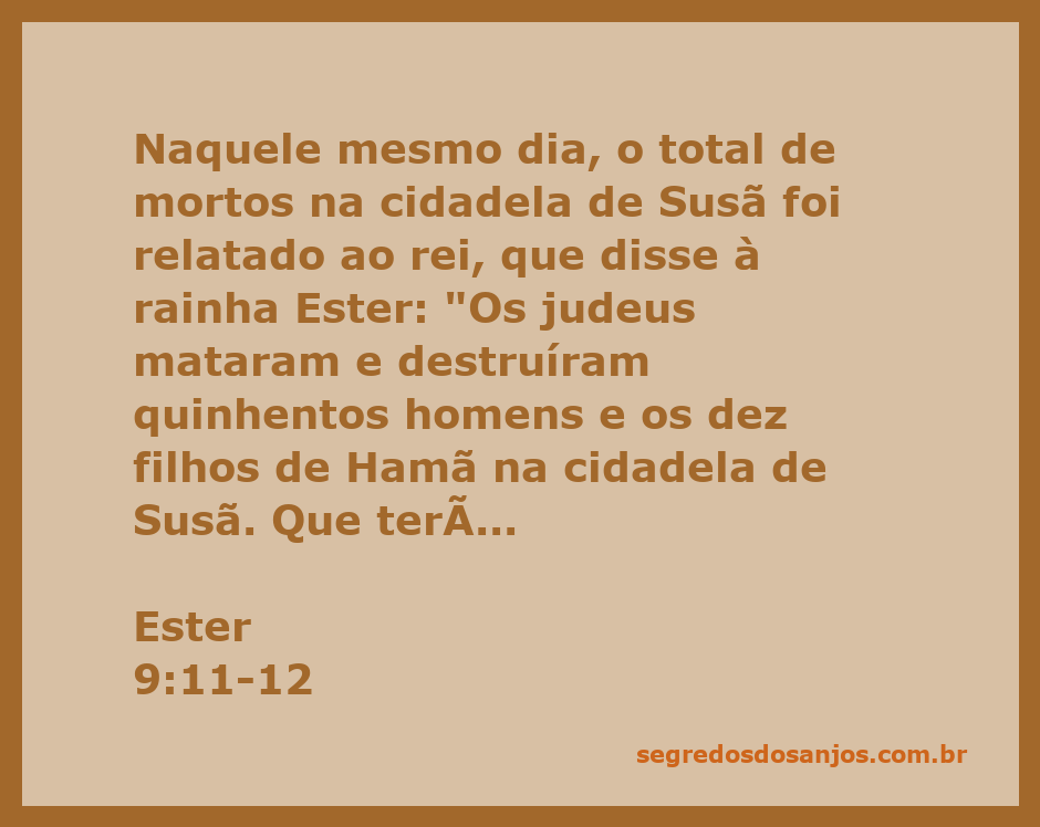 Rei xerxes questiona a rainha Ester sobre a vitória dos judeus em Susã.