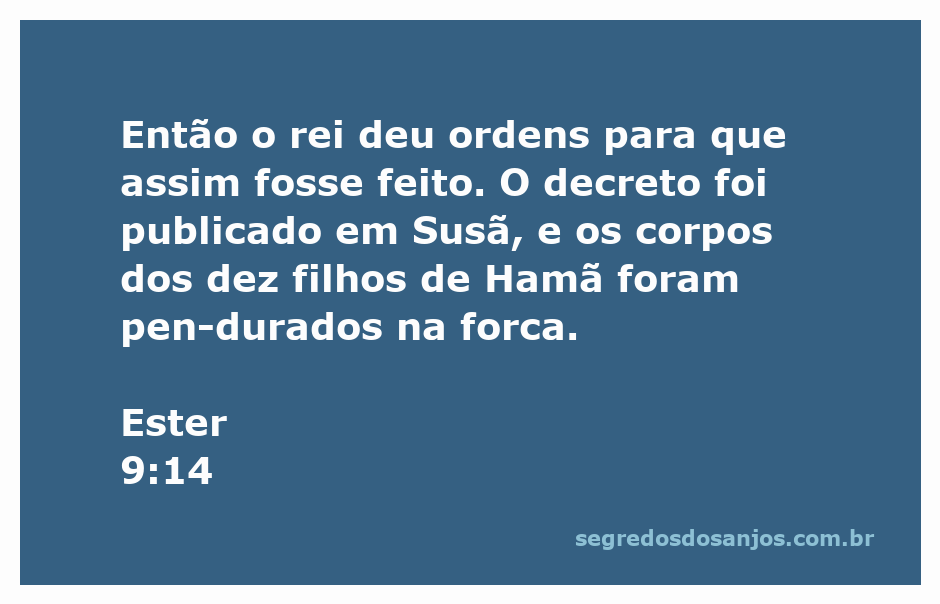 O rei ordenando a execução dos filhos de Hamã em Susã