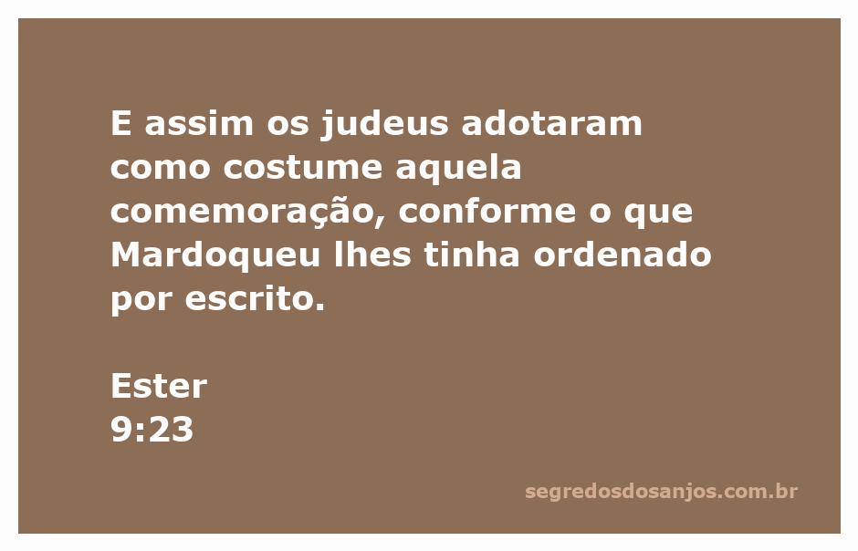 Os judeus comemorando a festividade inspirada por Mardoqueu, conforme Ester 9:23.