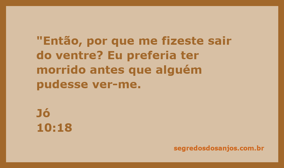 Ilustração de Jó expressando sua angústia sobre a vida e a existência, conforme Jó 10:18.