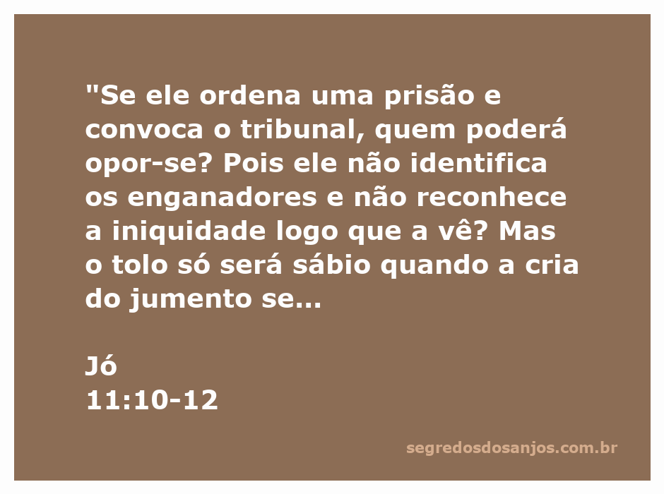 Ilustração do versículo Jó 11:10-12, destacando a soberania de Deus e a sabedoria humana