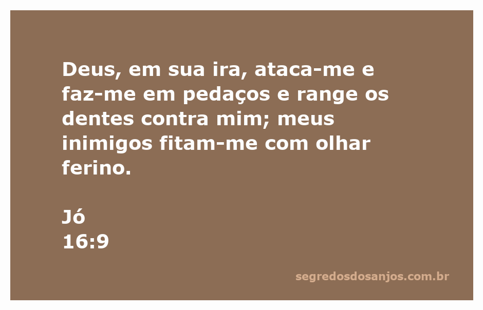 Ilustração representando a intensidade da ira de Deus conforme descrito em Jó 16:9, com uma figura expressando dor e desespero.