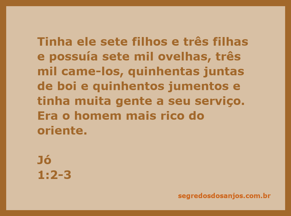 Imagem representativa da riqueza de Jó, com rebanhos e família.