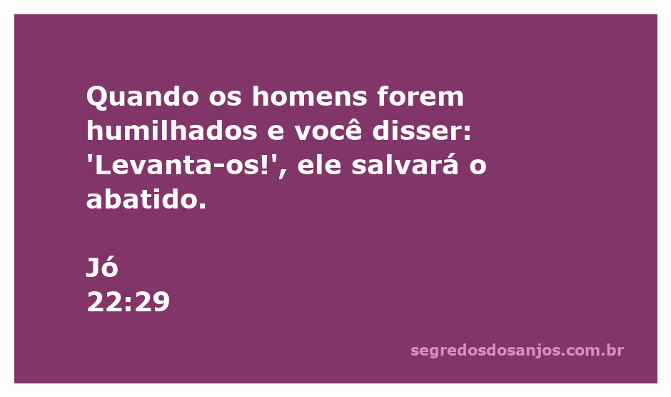 Imagem representando a passagem bíblica Jó 22:29, mostrando um homem sendo levantado de sua humilhação com a ajuda de Deus.