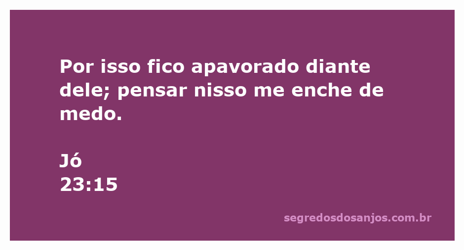 Ilustração de uma pessoa expressando medo e apreensão diante de uma presença divina, inspirada por Jó 23:15.