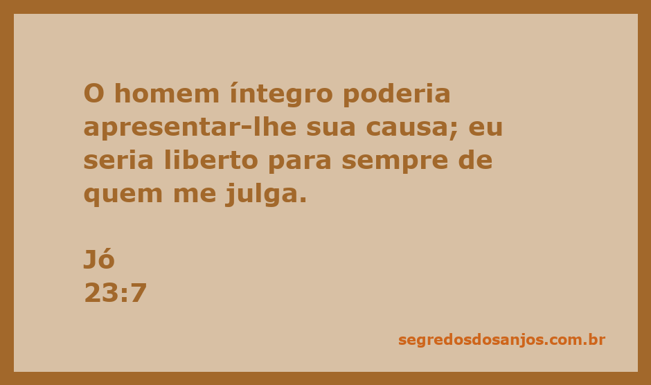 Ilustração do versículo de Jó 23:7, representando um homem íntegro apresentando sua causa a Deus.