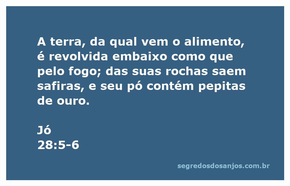 Imagem representativa do versículo Jó 28:5-6, mostrando a terra e suas preciosidades como safiras e ouro.