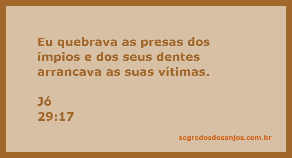 Imagem representativa de Jó 29:17, simbolizando a justiça e proteção contra os ímpios.